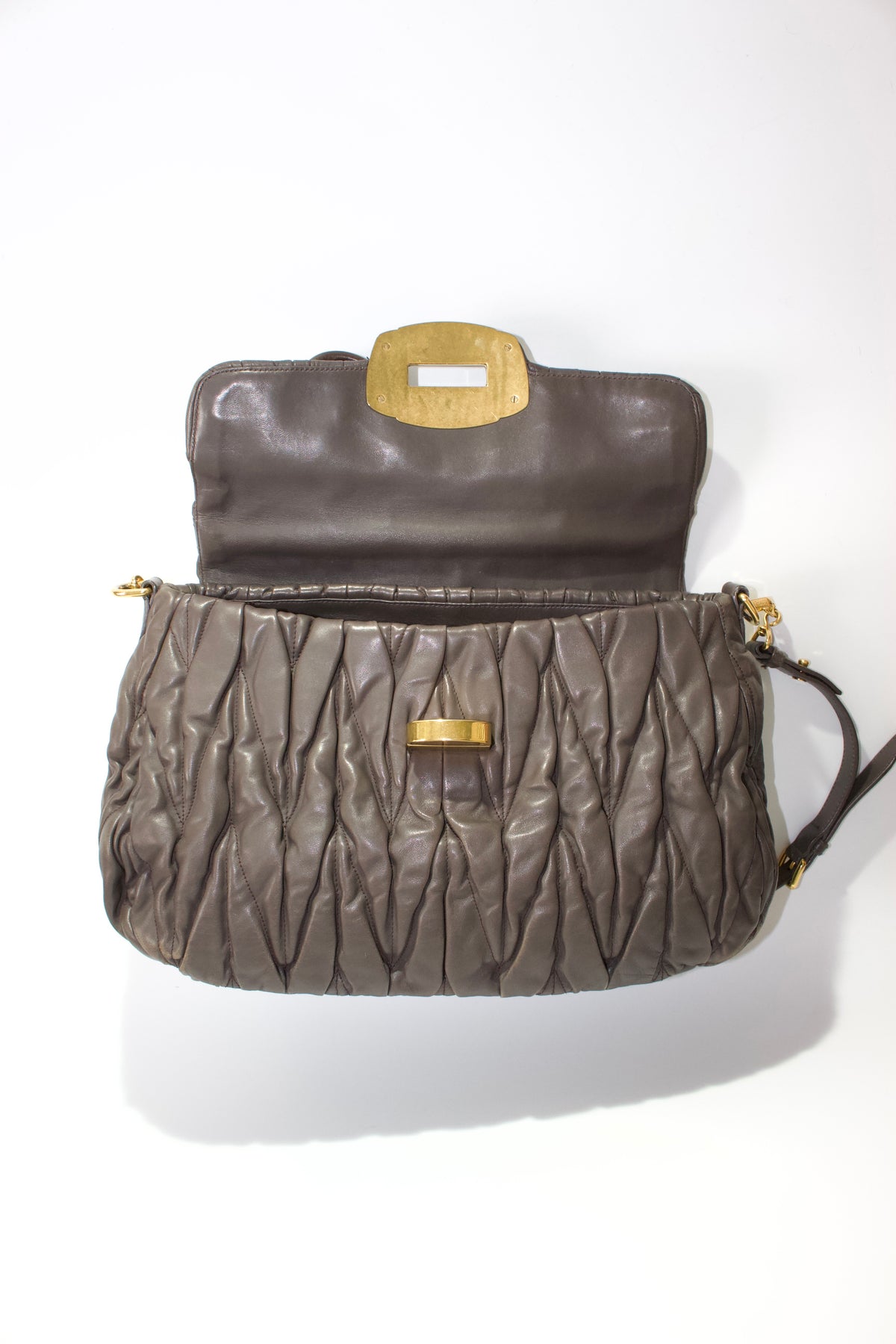 Miu Miu FW 2010 dark grey matelassé bag