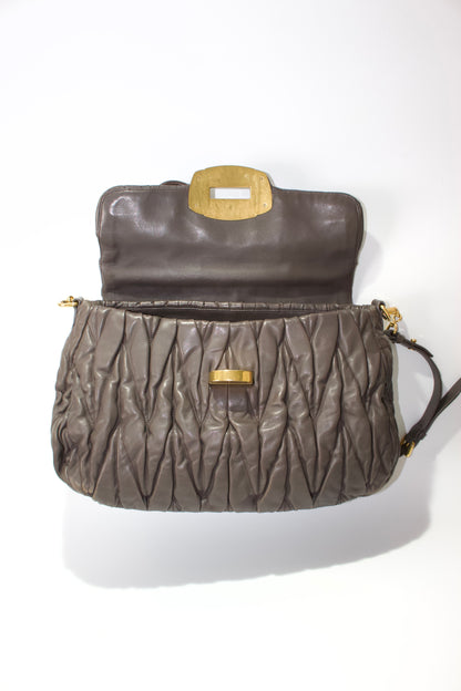 Miu Miu FW 2010 dark grey matelassé bag
