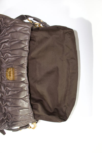 Miu Miu FW 2010 dark grey matelassé bag