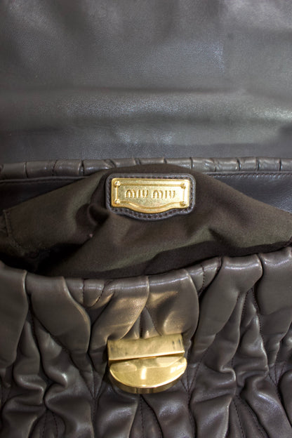 Miu Miu FW 2010 dark grey matelassé bag