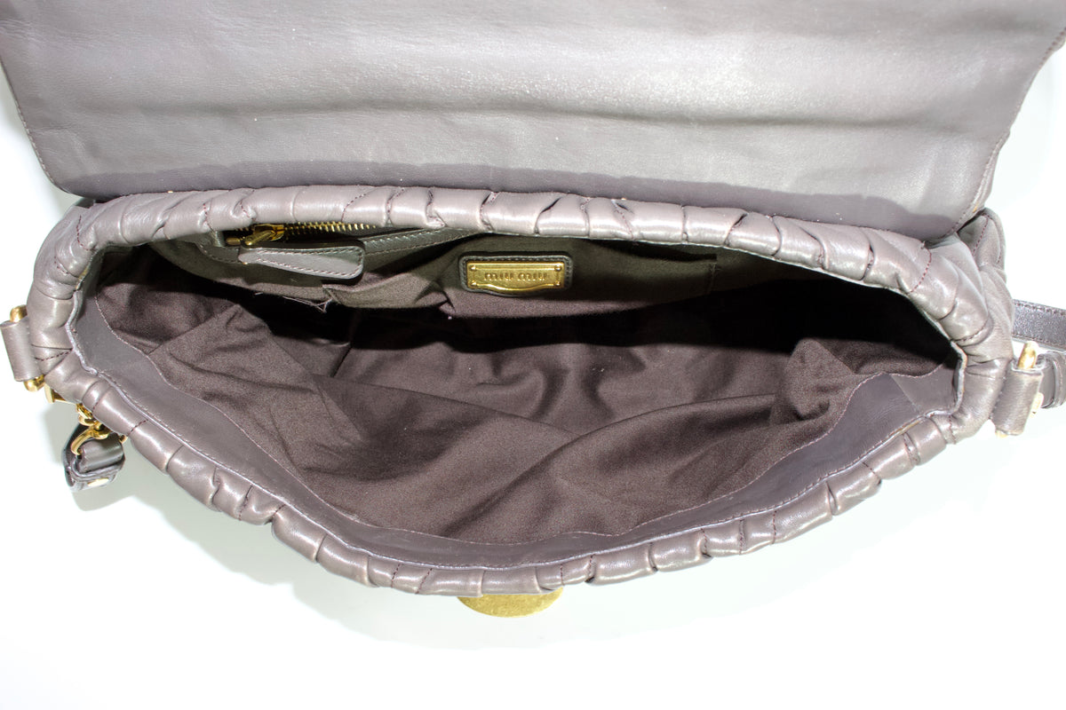 Miu Miu FW 2010 dark grey matelassé bag