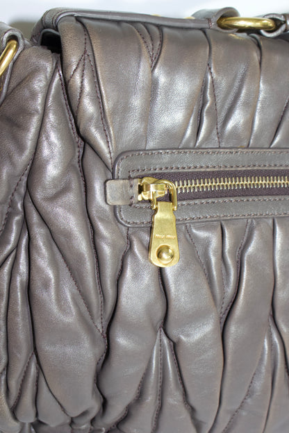 Miu Miu FW 2010 dark grey matelassé bag