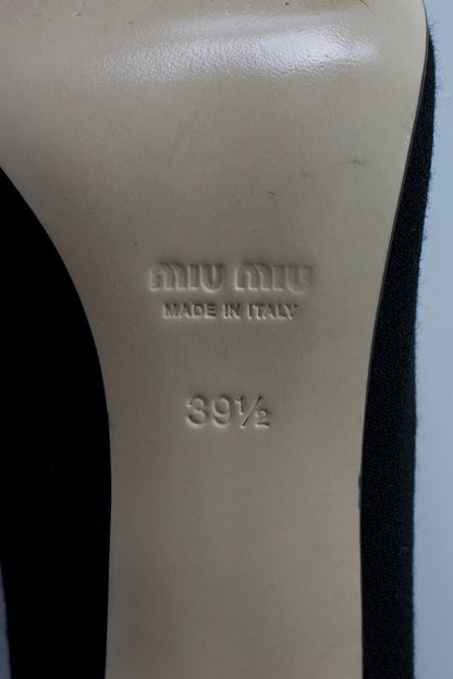 Miu Miu FW 2010 black heels with metallic bow