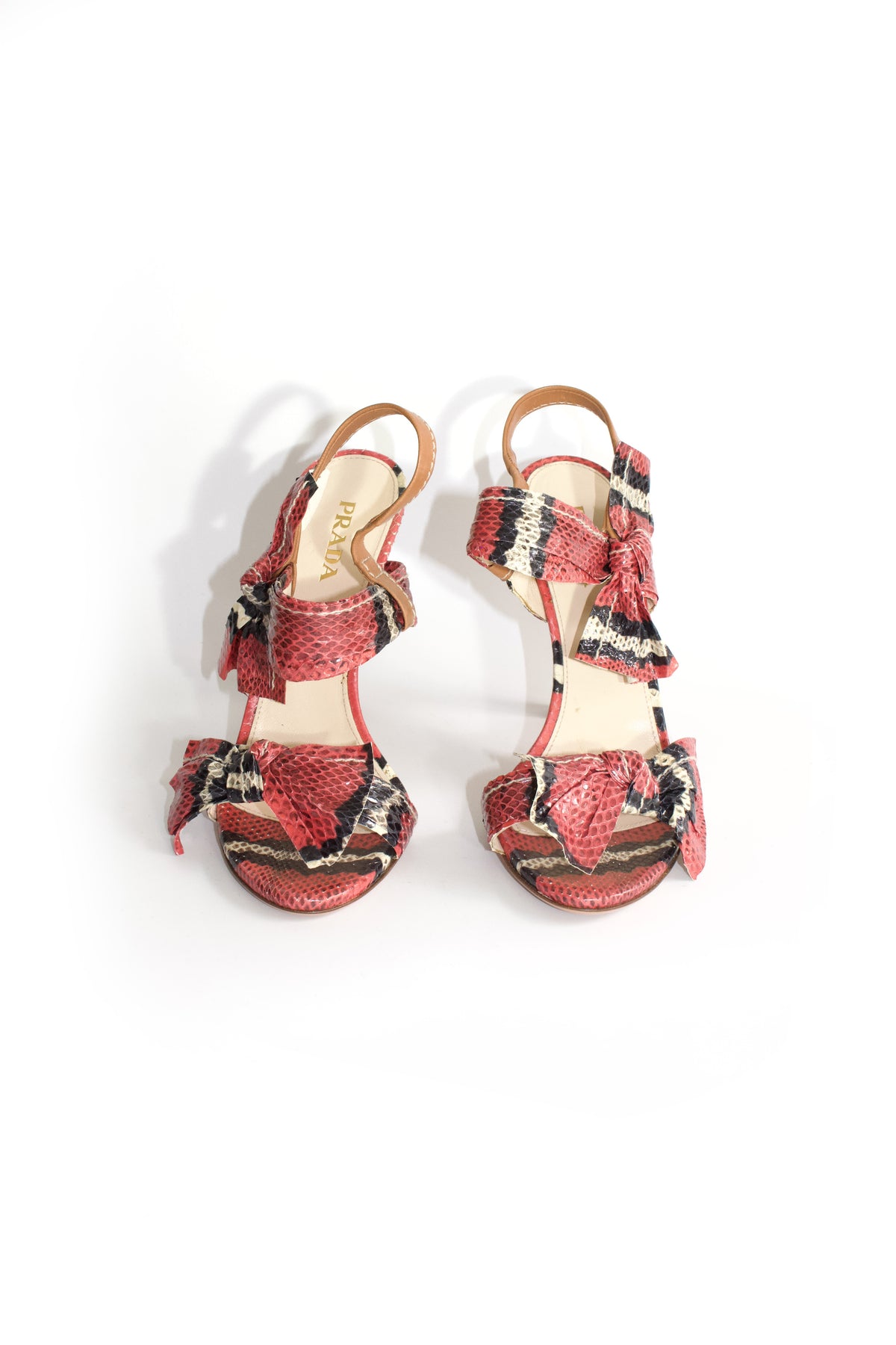 Prada SS 2009 red python heels
