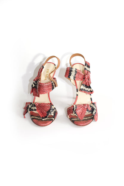 Prada SS 2009 red python heels