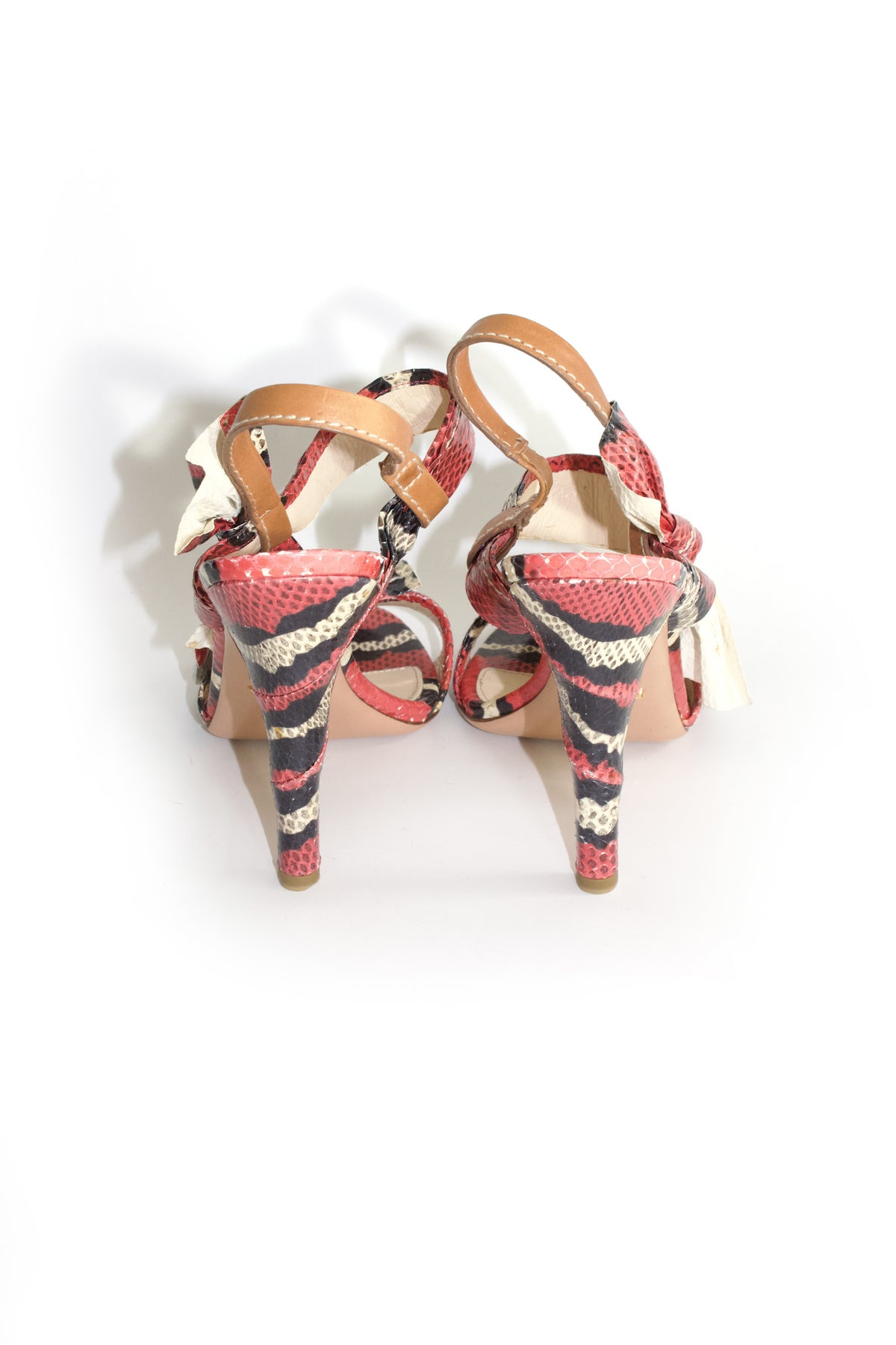 Prada SS 2009 red python heels