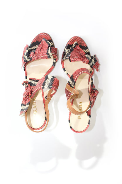 Prada SS 2009 red python heels
