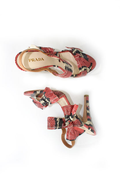 Prada SS 2009 red python heels