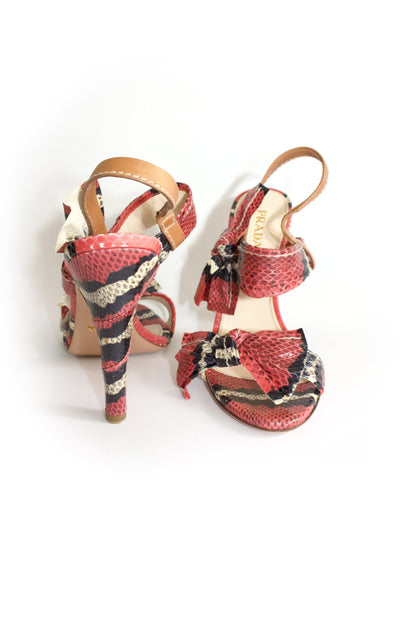 Prada SS 2009 red python heels