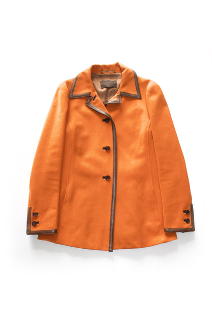 Prada FW 1996 orange jacket with leather trim