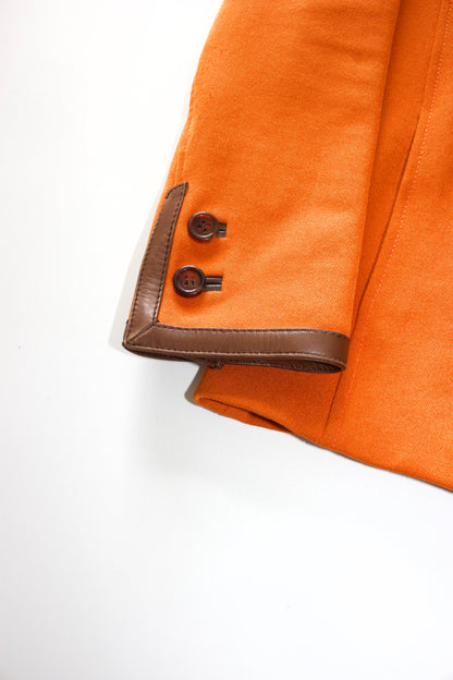Prada FW 1996 orange jacket with leather trim