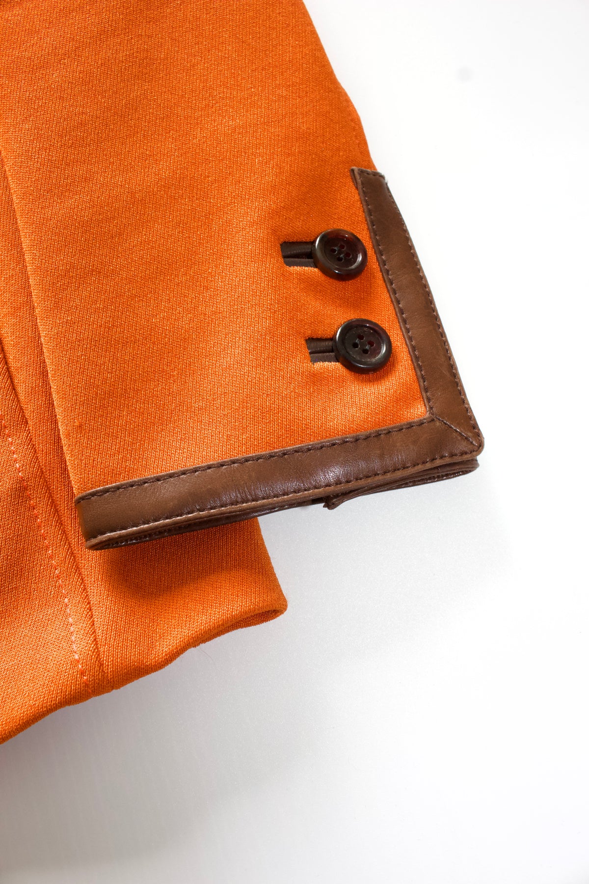 Prada FW 1996 orange jacket with leather trim
