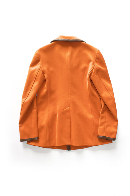 Prada FW 1996 orange jacket with leather trim