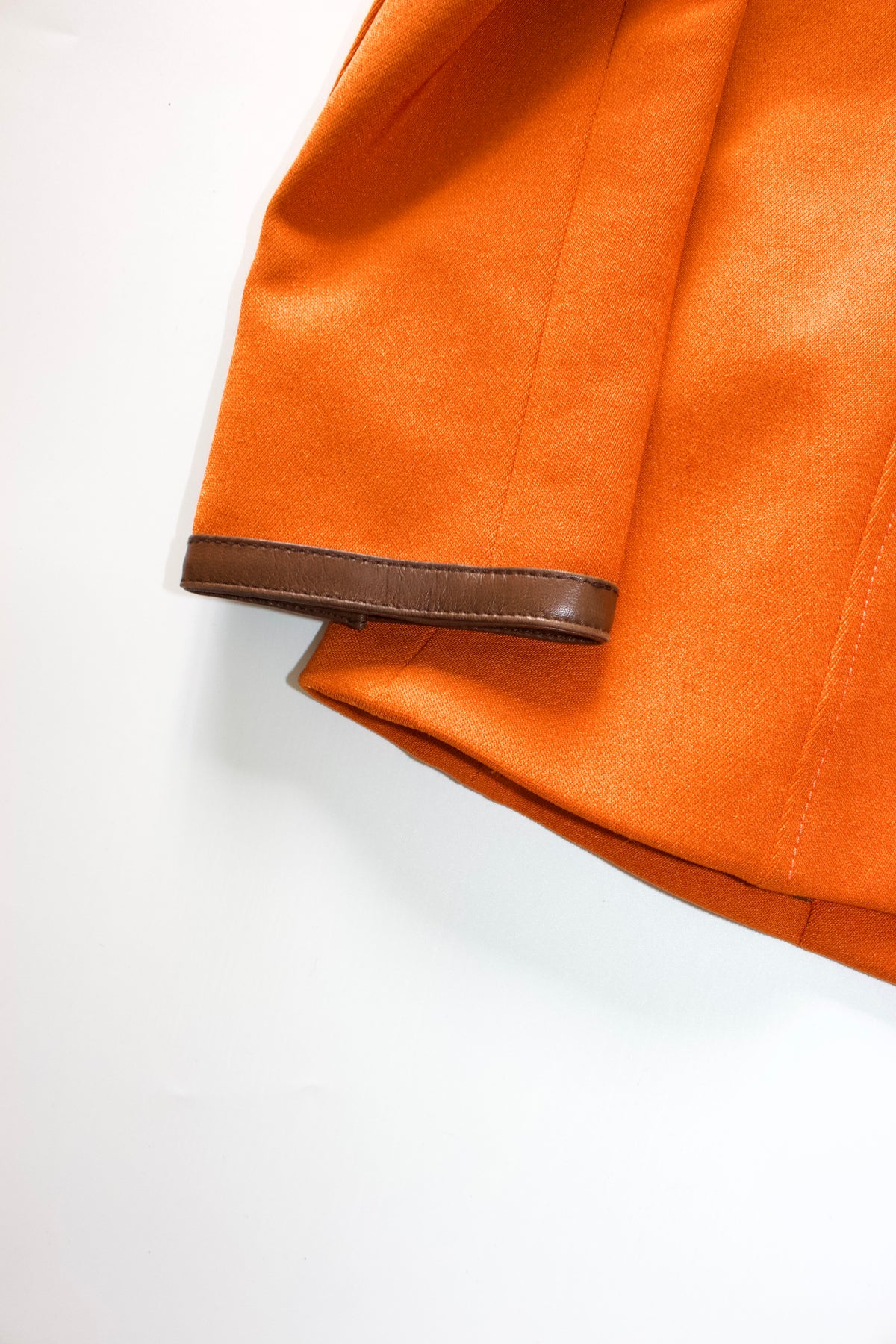 Prada FW 1996 orange jacket with leather trim