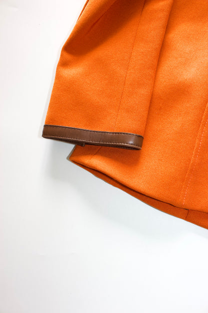 Prada FW 1996 orange jacket with leather trim