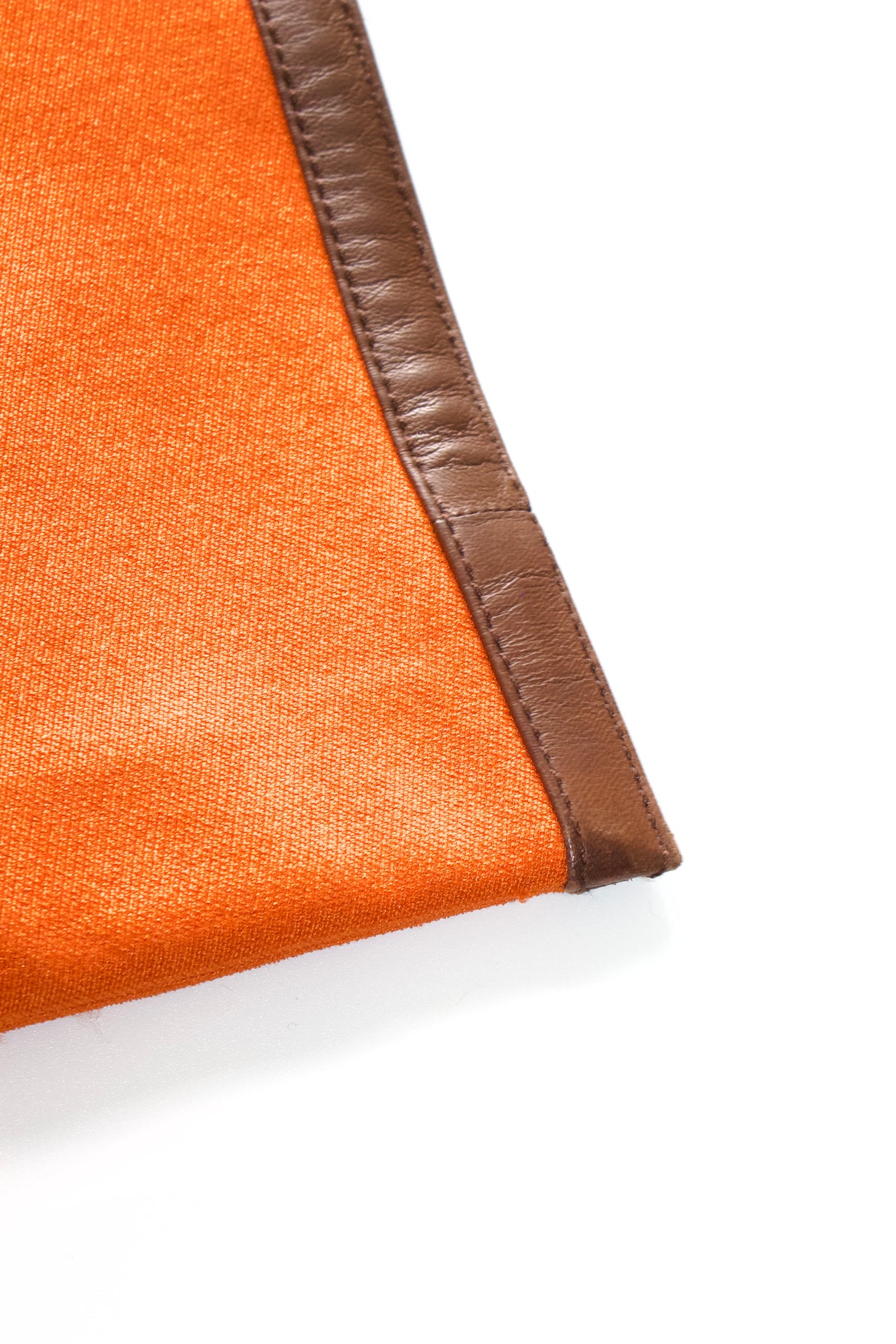 Prada FW 1996 orange jacket with leather trim