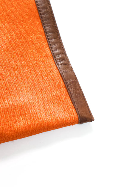 Prada FW 1996 orange jacket with leather trim