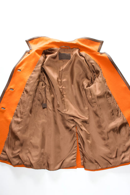 Prada FW 1996 orange jacket with leather trim