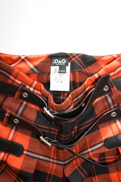Dolce & Gabbana FW 2003 red & black tartan skirt