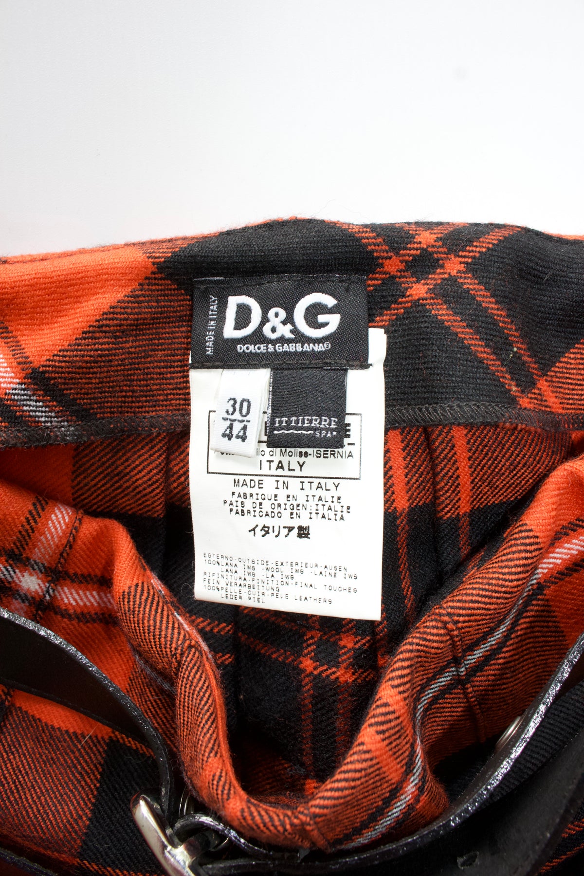 Dolce & Gabbana FW 2003 red & black tartan skirt