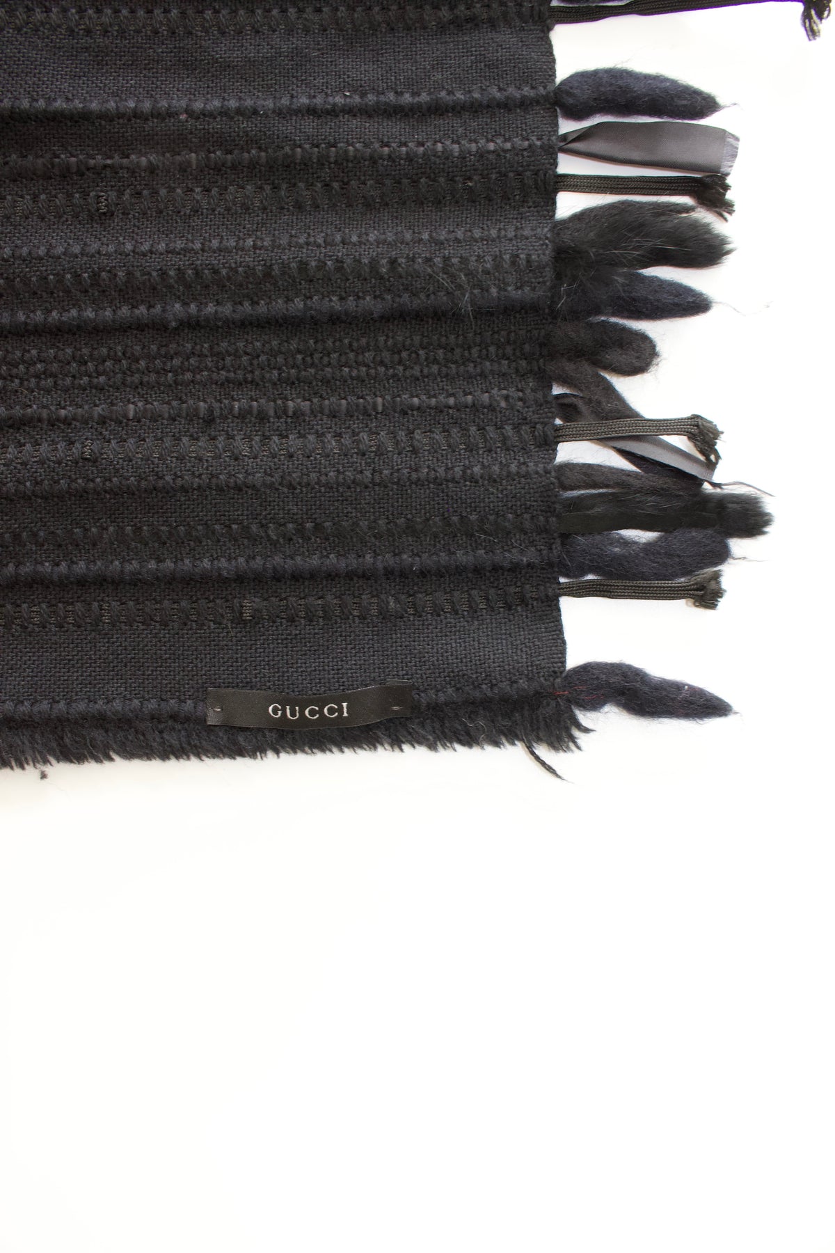 Gucci FW 2002 Tom Ford-era wool & fur scarf