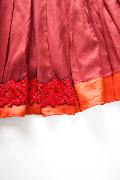 Prada SS 2005 red embellished A-line skirt