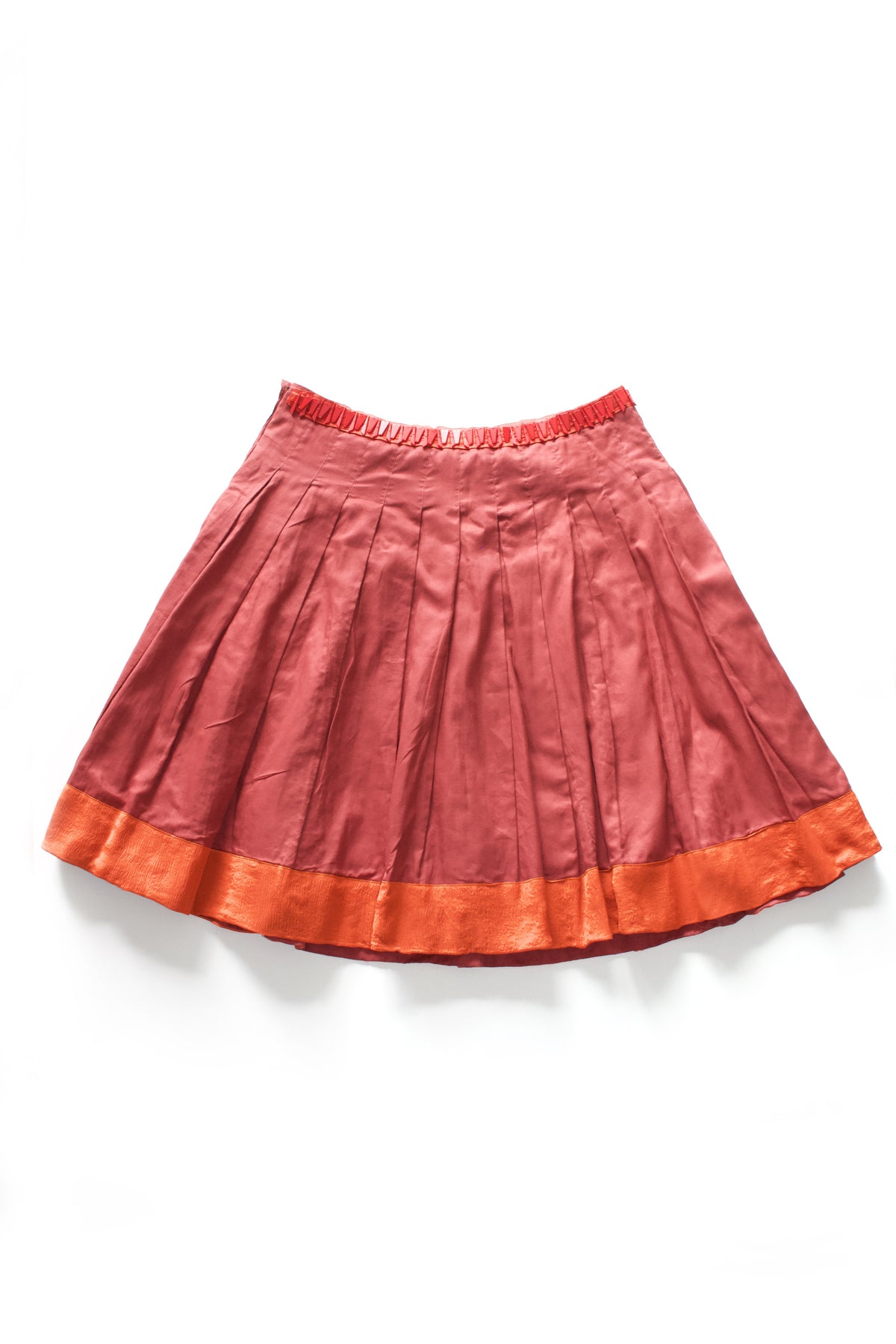 Prada SS 2005 red embellished A-line skirt