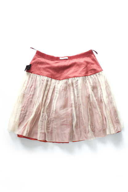 Prada SS 2005 red embellished A-line skirt