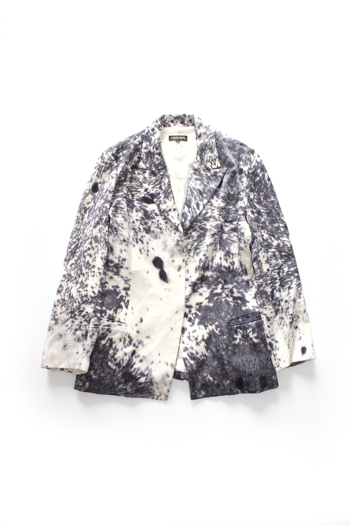 Roberto Cavalli FW 1999 cow print silk blazer