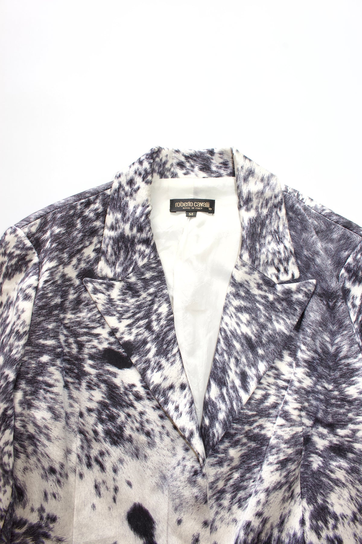Roberto Cavalli FW 1999 cow print silk blazer
