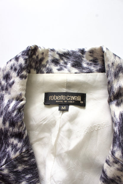 Roberto Cavalli FW 1999 cow print silk blazer