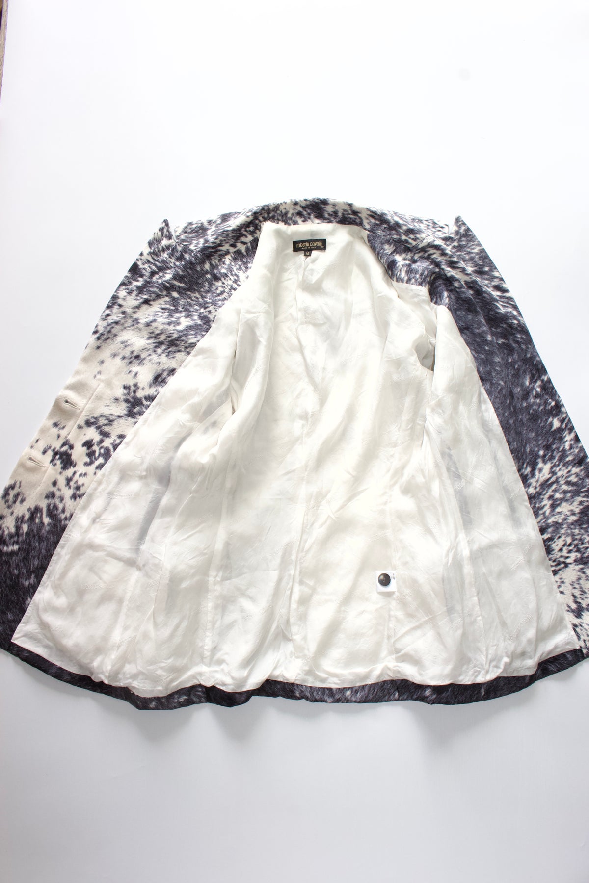 Roberto Cavalli FW 1999 cow print silk blazer