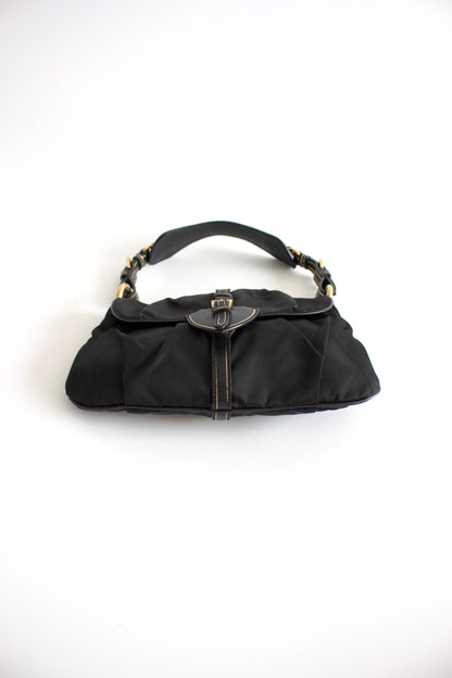 Prada 2000s black nylon baguette