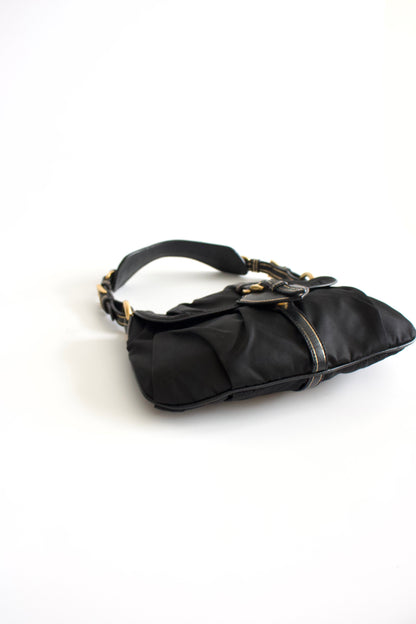 Prada 2000s black nylon baguette