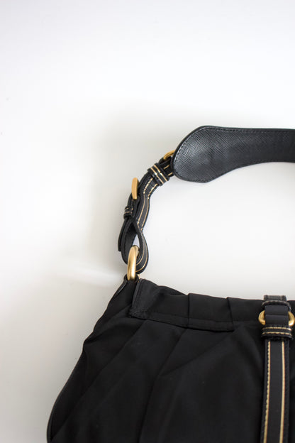 Prada 2000s black nylon baguette