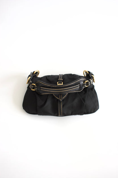 Prada 2000s black nylon baguette
