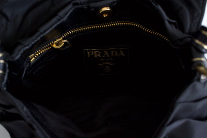 Prada 2000s black nylon baguette