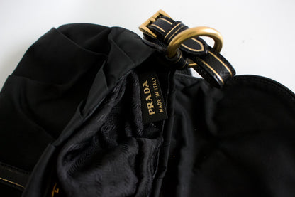 Prada 2000s black nylon baguette