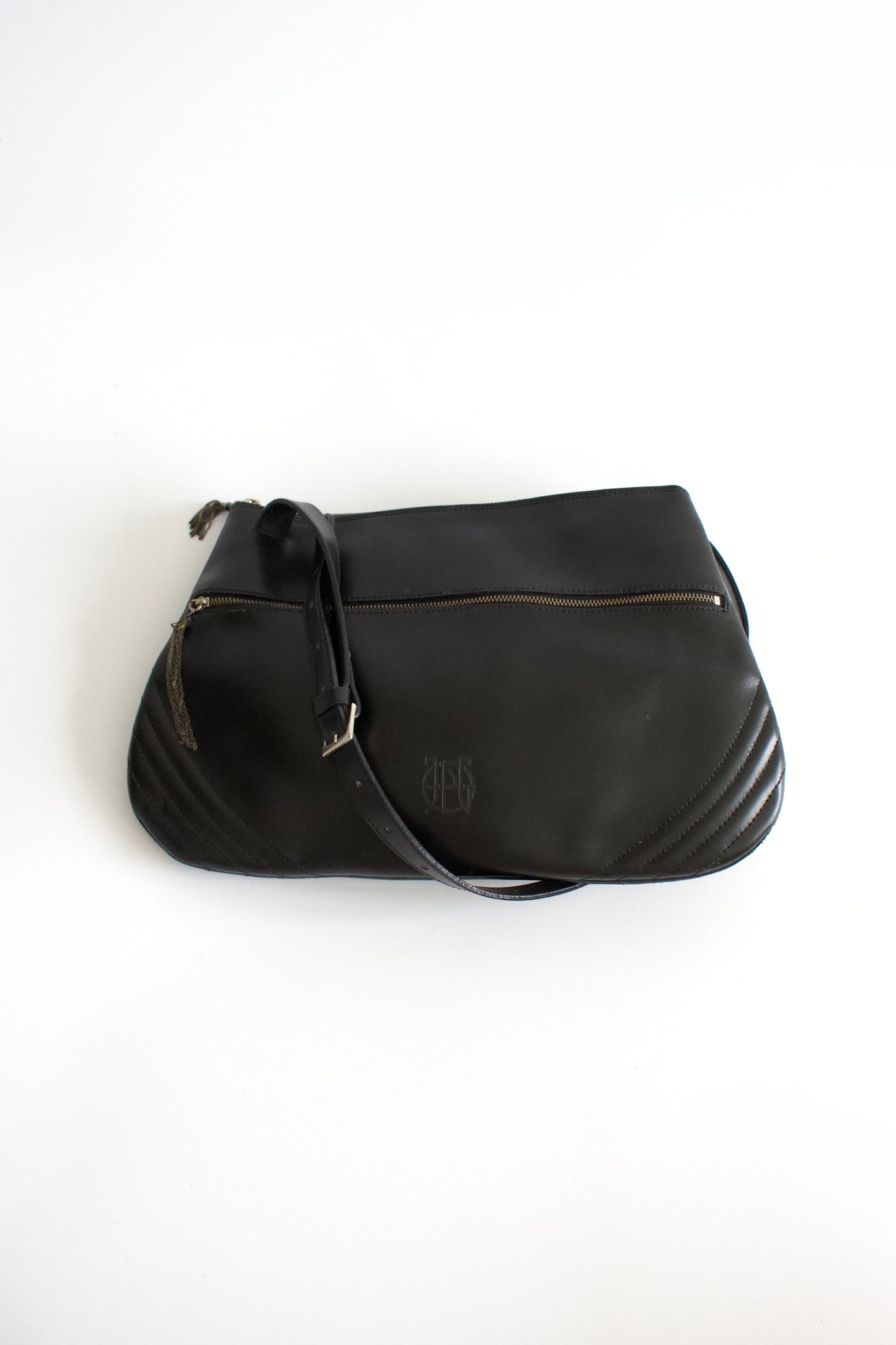Jean Paul Gaulier black leather crossbody bag