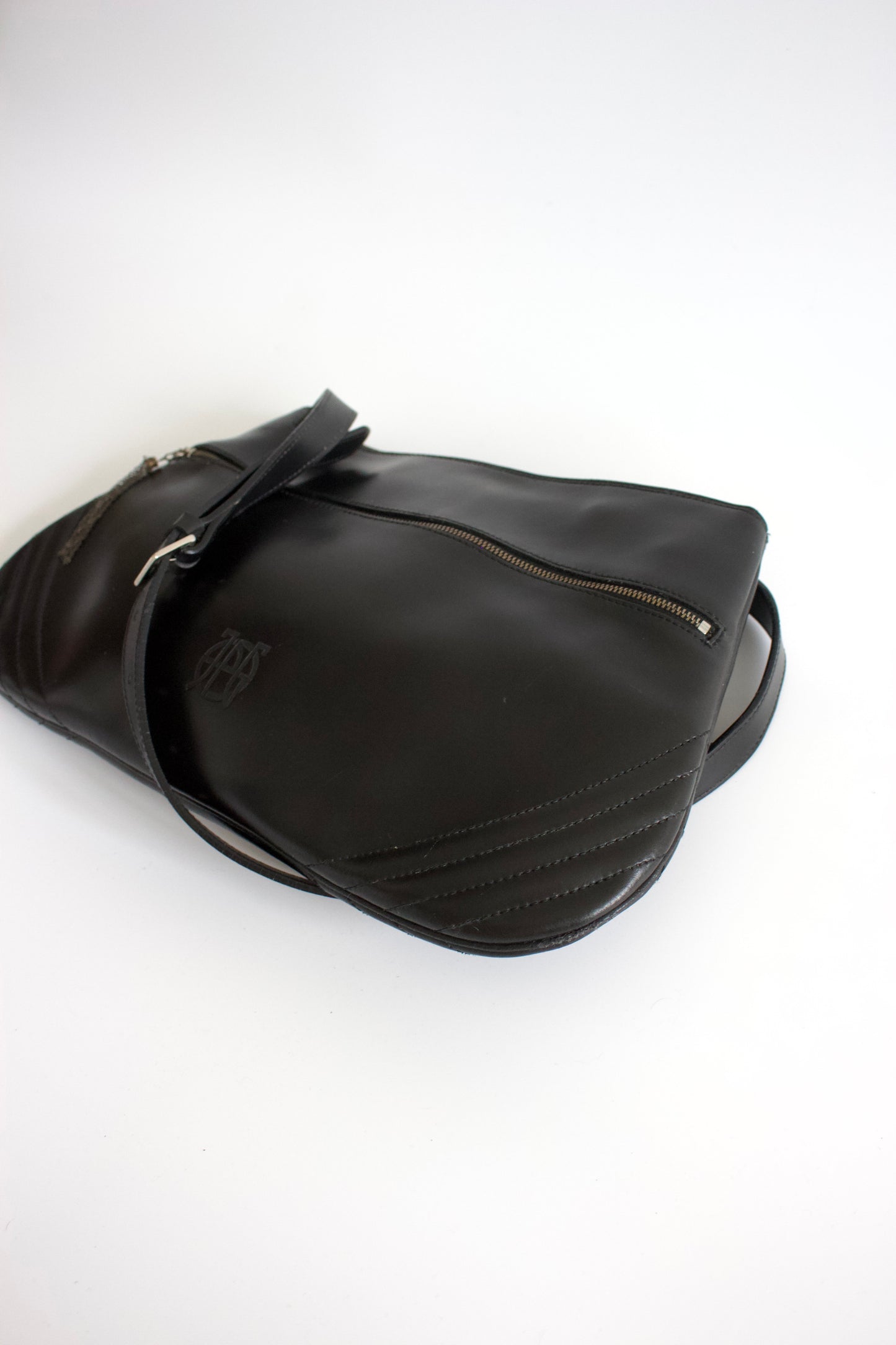 Jean Paul Gaulier black leather crossbody bag