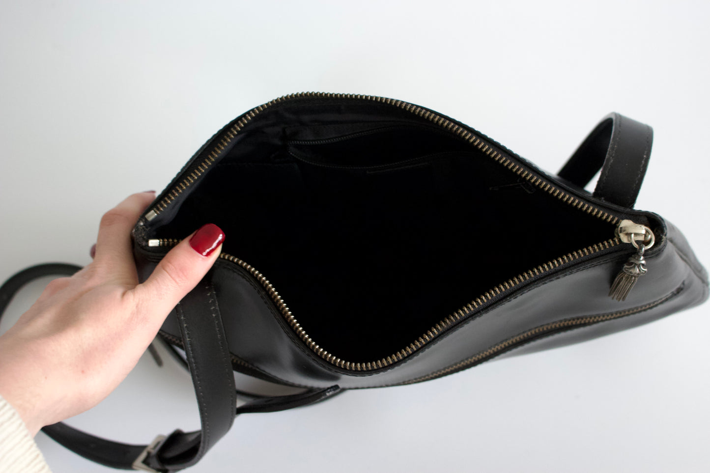 Jean Paul Gaulier black leather crossbody bag