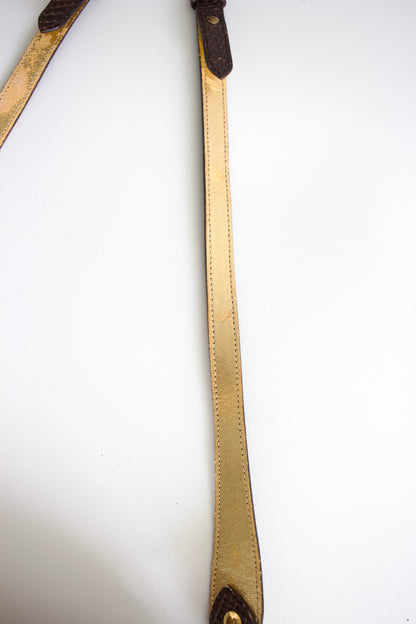 Roberto Cavalli brown and gold crossbody bag