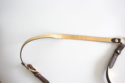 Roberto Cavalli brown and gold crossbody bag