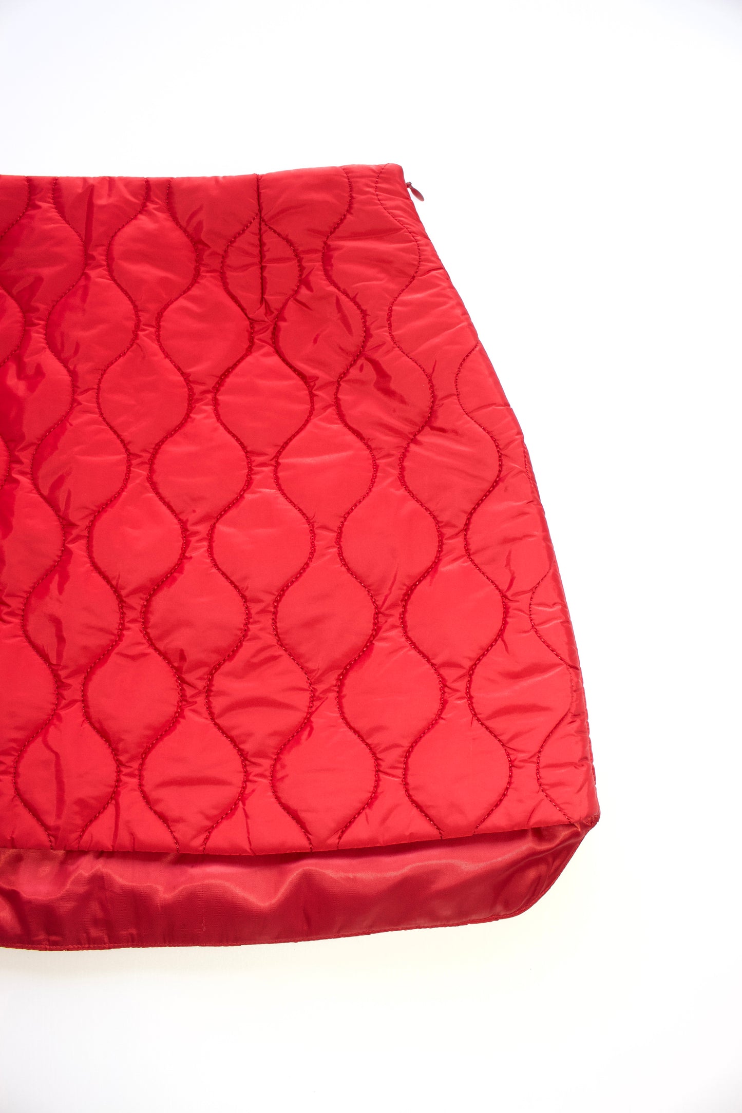 Miu Miu FW2014 red quilted mini-skirt