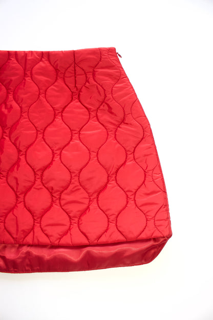 Miu Miu FW2014 red quilted mini-skirt