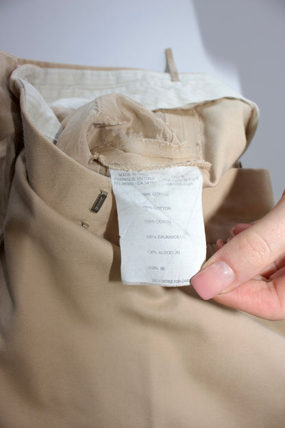 Prada SS2004 cream flared trousers