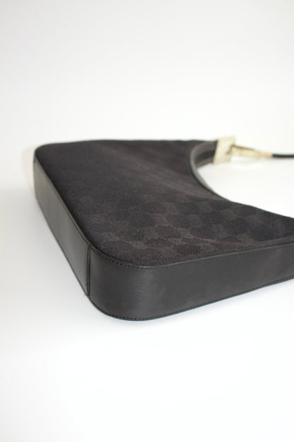 Gucci Tom Ford era black monogram canvas and leather bag