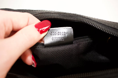 Gucci Tom Ford era black monogram canvas and leather bag