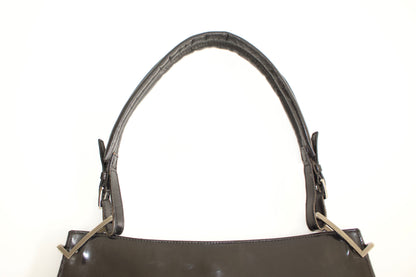 Gucci FW1998 Tom Ford era black glossy leather hobo