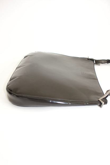 Gucci FW1998 Tom Ford era black glossy leather hobo